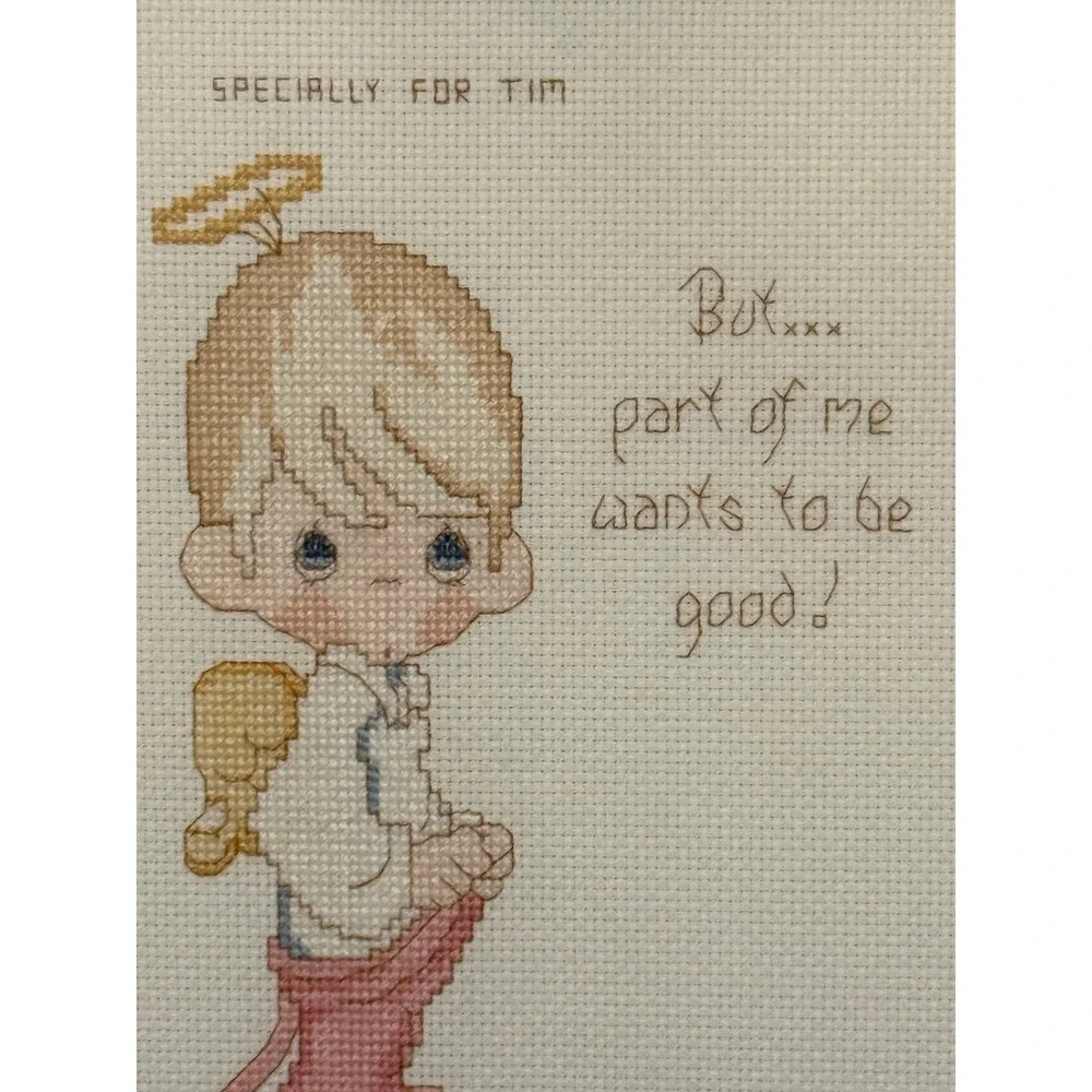 Vintage Precious Moments Style Angel Cross Stitch 